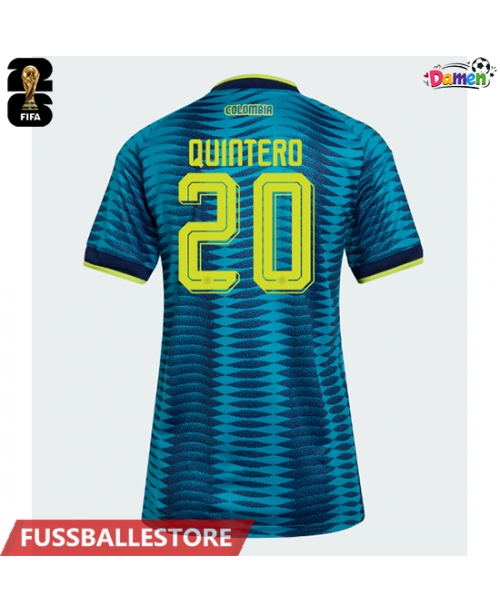 Günstige Kolumbien Juan Fernando Quintero #20 Auswärtstrikot Damen WM 2026 Kurzarm